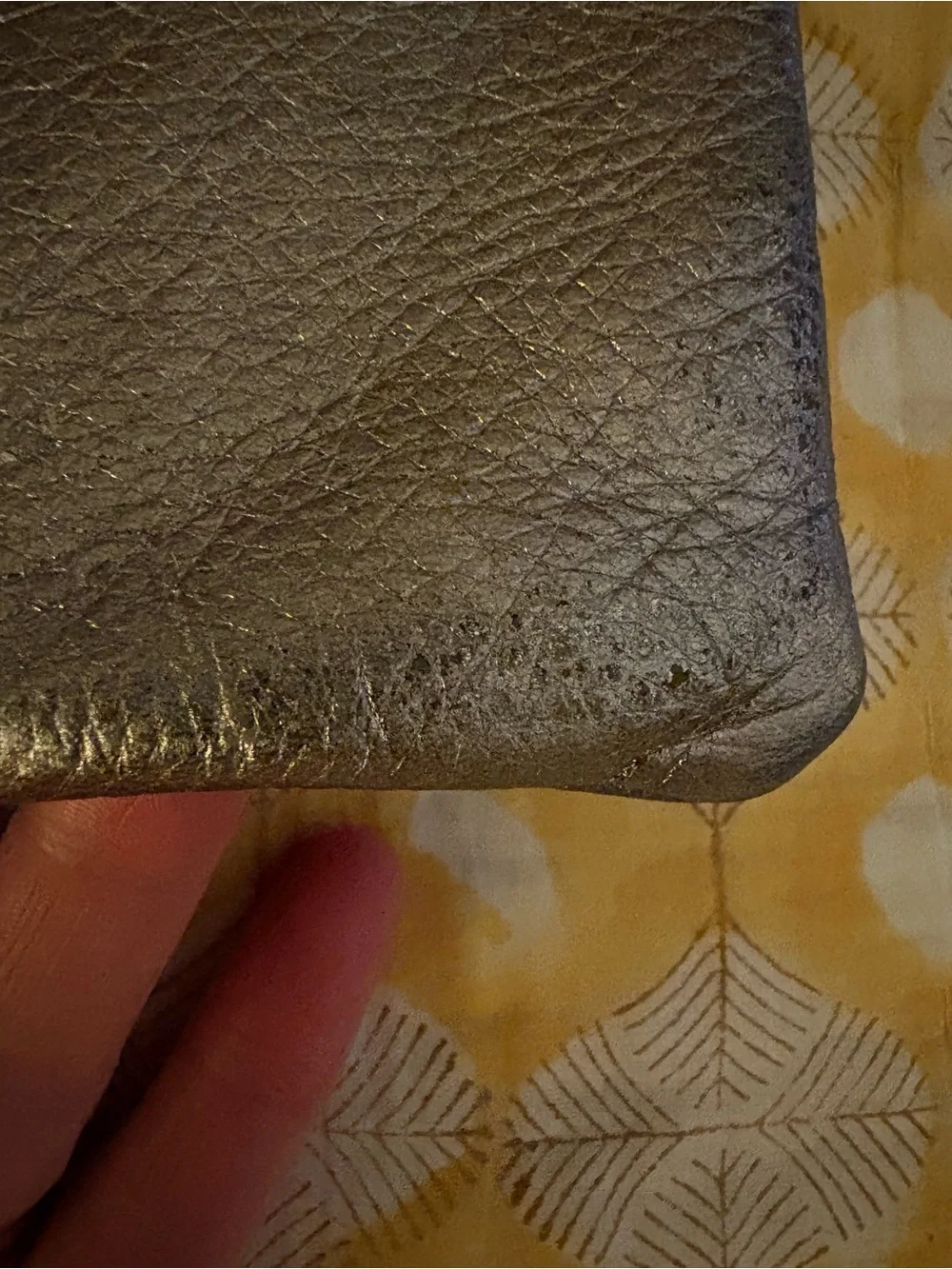 Clare V Gunmetal Textured Leather Foldover Clutch